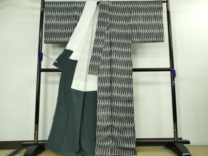 平和屋着物●極上　創業140年　小糸染芸の四代目　小糸敏夫　小紋　抽象文様　逸品　DZAB2570kh6