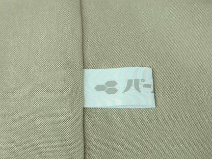 平和屋着物●極上　小紋　よろけ縞　草花地紋　白橡色地　逸品　DZAB2571kh6