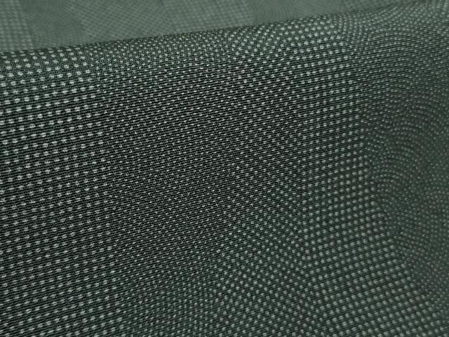 平和屋着物▽極上 彫士:双光　染士:昌亮　江戸小紋　単衣　よろけ縞　行儀　鮫小紋　角通し　藍墨茶色×羊羹色　逸品　未使用　DZAB2574kh6