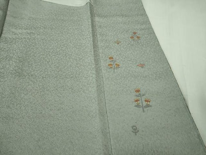 平和屋本店●極上　中国三大刺繍　スワトウ刺繍　汕頭刺繍　訪問着　エジプト壁画文様　灰青色地　金糸　逸品　DZAB2580kh6