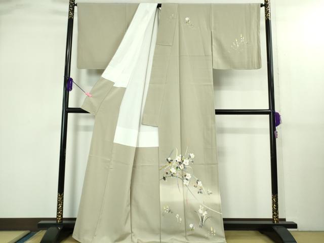 平和屋本店○極上 京加賀友禅 百貫石峰 訪問着 草花 土筆