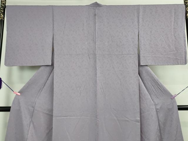 平和屋着物●極上 色無地 花唐草地紋 薄葡萄色 逸品 DZAB2593kh6