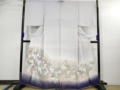 平和屋着物●極上　色留袖　御縫取　寿光織　胡蝶蘭　優美な香り　暈し染め　金銀糸　ほていや扱い　反端付き　逸品　DZAB2594kh6