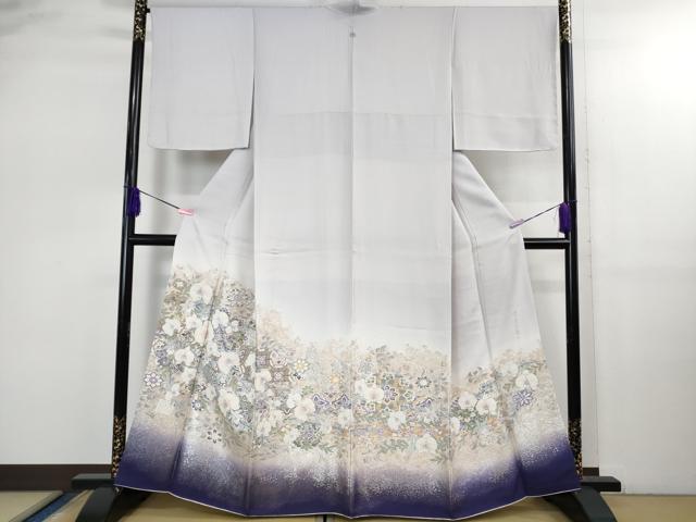 平和屋着物●極上　色留袖　御縫取　寿光織　胡蝶蘭　優美な香り　暈し染め　金銀糸　ほていや扱い　反端付き　逸品　DZAB2594kh6