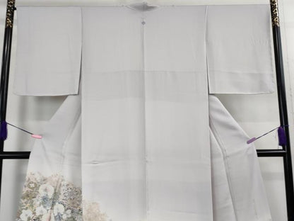 平和屋着物●極上　色留袖　御縫取　寿光織　胡蝶蘭　優美な香り　暈し染め　金銀糸　ほていや扱い　反端付き　逸品　DZAB2594kh6