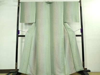 平和屋着物●極上 小紋 お召地 花唐草 名物裂地紋 暈し染め 逸品 未使用 DZAB2596kh6