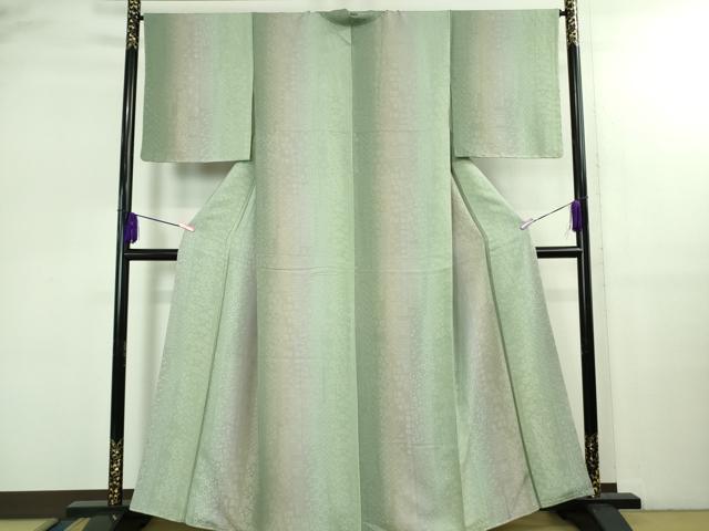 平和屋着物●極上 小紋 お召地 花唐草 名物裂地紋 暈し染め 逸品 未使用 DZAB2596kh6