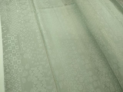 平和屋着物●極上 小紋 お召地 花唐草 名物裂地紋 暈し染め 逸品 未使用 DZAB2596kh6