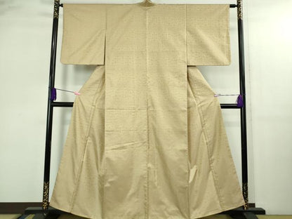 平和屋着物●極上 お召 葡萄唐草文 蒸栗色地 逸品 DZAB2597kh6