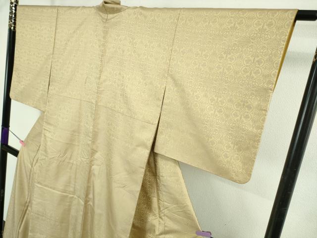 平和屋着物●極上 お召 葡萄唐草文 蒸栗色地 逸品 DZAB2597kh6