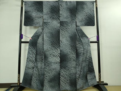 平和屋着物●極上 小紋 背抜き仕立て 樹林文 暈し染め 逸品 未使用 DZAB2599kh6