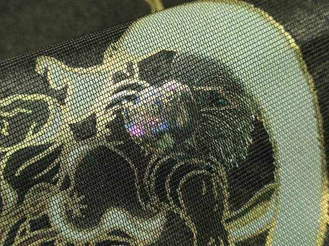 平和屋着物●極上　男性　角帯　螺鈿箔　風神雷神　金彩　逸品　DZAB2601kh6