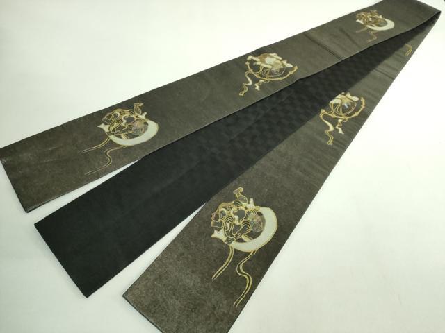 平和屋着物●極上　男性　角帯　螺鈿箔　風神雷神　金彩　逸品　DZAB2601kh6