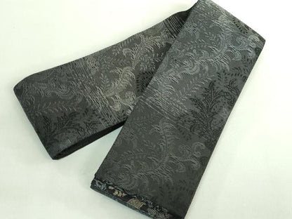 平和屋着物●極上　男性　両面　角帯　鳳凰　黒地　金糸　逸品　DZAB2603kh6