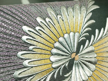 平和屋本店●極上　金彩友禅　卓越技能者・名工・和田光正　六通柄袋帯　菊　金銀彩　逸品　DZAB2608kh6