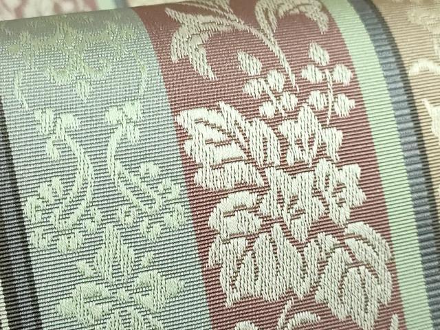 平和屋着物●極上　本場筑前博多織　両面　全通柄袋帯　至宝間道　西村織物　証紙付き　逸品　DZAB2618kh6