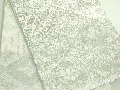 平和屋本店●極上　金彩友禅　卓越技能者・名工・和田光正　太鼓柄袋帯　正倉院花文　銀彩　逸品　DZAB2624kh6
