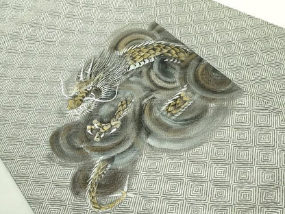 平和屋着物●極上　九寸名古屋帯　手描き　龍　金銀彩　鈴乃屋扱い　逸品　DZAB2625kh6