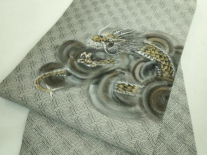 平和屋着物●極上　九寸名古屋帯　手描き　龍　金銀彩　鈴乃屋扱い　逸品　DZAB2625kh6