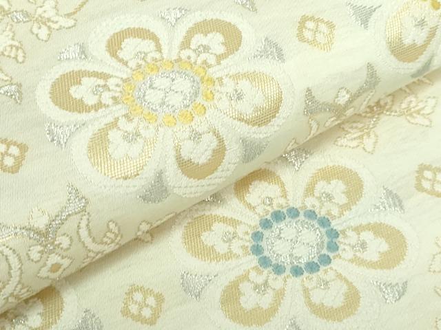 平和屋着物●極上 六通柄袋帯 唐織 花唐草 金糸 逸品 DZAB2630kh6