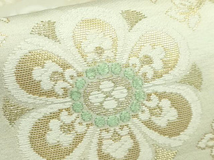 平和屋着物●極上 六通柄袋帯 唐織 花唐草 金糸 逸品 DZAB2630kh6