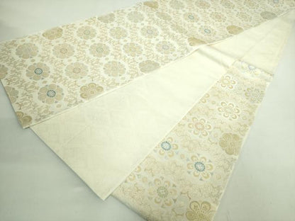 平和屋着物●極上 六通柄袋帯 唐織 花唐草 金糸 逸品 DZAB2630kh6