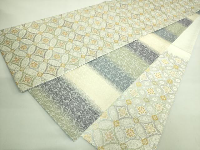 平和屋着物●極上 両面 六通柄袋帯 唐織 七宝華紋 彩麗 金銀糸 逸品 DZAB2631kh6
