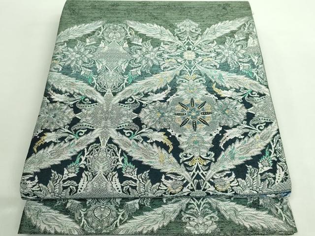 平和屋着物●極上 両面 全通柄袋帯 洋花文 金銀糸 やまと誂製 逸品 DZAB2632kh6