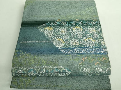 平和屋着物●極上 両面 全通柄袋帯 洋花文 金銀糸 やまと誂製 逸品 DZAB2632kh6