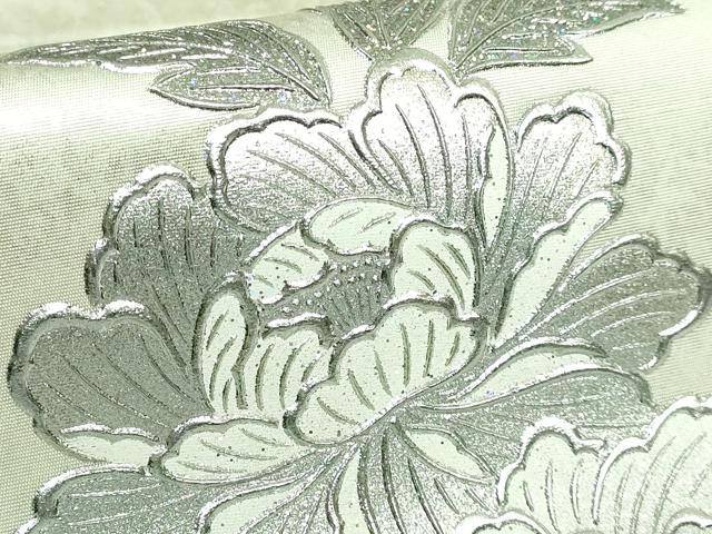 平和屋本店●極上　金彩友禅　卓越技能者・名工・和田光正監修　華陽　太鼓柄袋帯　花唐草　銀彩　逸品　DZAB2633kh6