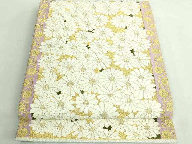 平和屋着物●極上 爪掻き本綴れ 太鼓柄袋帯 献上菊花文 金銀糸 逸品 DZAB2638kh6
