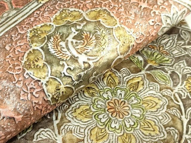 ZF-1138 袋帯 唐更紗 正絹 六通 蝶 鳳凰 花 高級 ZF-1138 袋帯 唐更紗 正絹 六通 蝶 鳳凰 花 高級