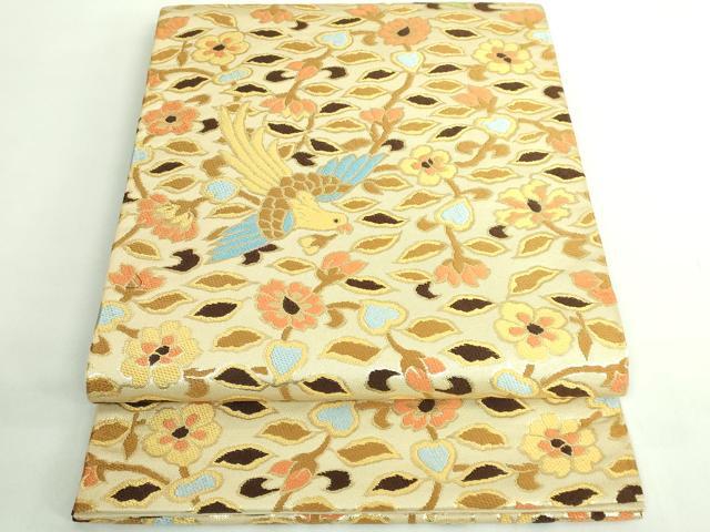 平和屋本店○極上 龍村美術織物 六通柄 本袋帯 唐織 飛鳥花香