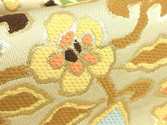 平和屋本店●極上　龍村美術織物　六通柄　本袋帯　唐織　飛鳥花香錦　金糸　逸品　DZAB2641kh6