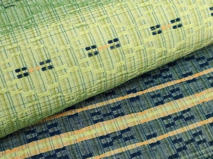 平和屋着物●極上　両面　全通柄袋帯　花織　横段文　縞　逸品　DZAB2651kh6