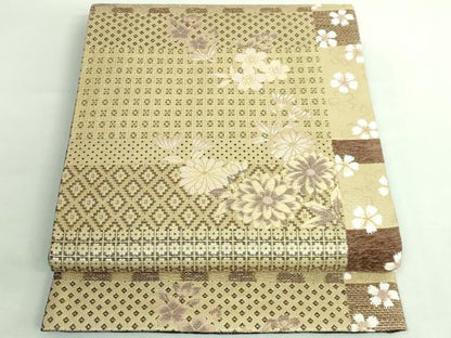 平和屋着物●極上 両面 六通柄袋帯 舞花文 菱 金糸 やまと誂製 逸品 DZAB2652kh6