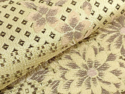 平和屋着物●極上 両面 六通柄袋帯 舞花文 菱 金糸 やまと誂製 逸品 DZAB2652kh6