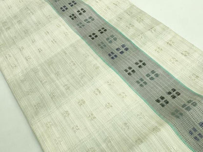 平和屋着物●希少 夏物 本場筑前博多織 伝統工芸士 松尾信好 八寸名古屋帯 からむし織 間道 西村織物 証紙付き 逸品 DZAB2658kh6