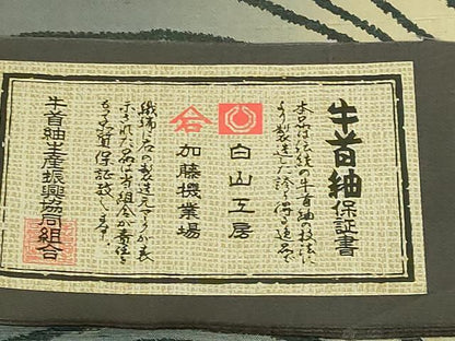 平和屋着物●極上 石川県指定無形文化財 牛首紬 白山工房 手織り 全通柄袋帯 間道 金銀彩 逸品 DZAB2663kh6