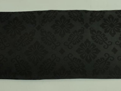 平和屋着物●極上　アンティーク　大正ロマン　九寸名古屋帯　総刺繍　宝尽くし　黒地　金糸　逸品　DZAB2668kh6