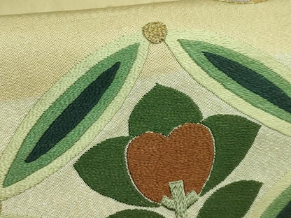 平和屋着物●極上 アンティーク 大正ロマン 九寸名古屋帯 総刺繍 宝尽くし 金糸 逸品 DZAB2669kh6