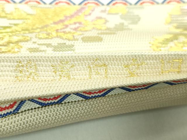 平和屋本店＊希少　夏物　龍村平蔵製　六通柄　本袋帯　円文白虎錦　金銀糸　逸品　DZAB2679kh6