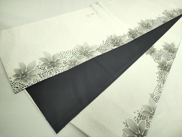 平和屋着物●極上 東京友禅 菅有鬼一 六通柄袋帯 枝葉文 銀彩 反端付き 逸品 DZAB2689kh6