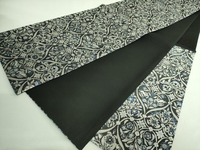 平和屋着物●極上　六通柄袋帯　中西桂秀　天然灰汁醗酵建本藍染　銀糸　逸品　DZAB2691kh6