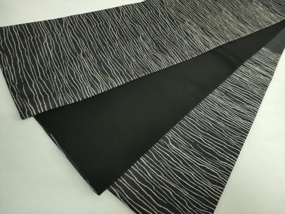 平和屋着物●極上 織楽浅野 六通柄袋帯 霞文 黒地 逸品 DZAB2693kh6