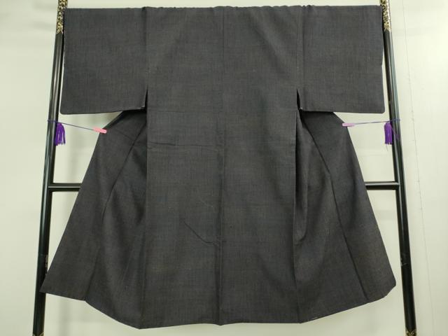 平和屋着物●極上　男性　紬　アンサンブル　濃藍色　逸品　DZAB2702kh6
