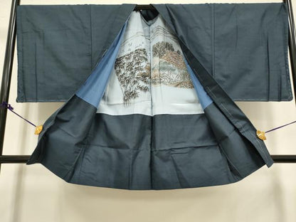 平和屋着物●極上　男性　本場大島紬　アンサンブル　キングサイズ　100亀甲　総詰め　逸品　未使用　DZAB2706kh6