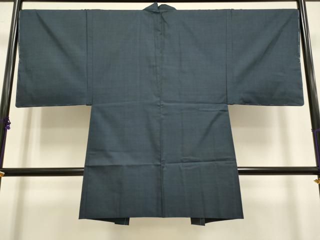 平和屋着物■極上　男性 本場大島紬 アンサンブル 長羽織　古代染色純泥染　山元和夫作　濃い藍鉄色　証紙付き　逸品　未使用　DZAB2707kh6