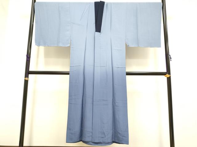 平和屋着物■極上　男性　紬　アンサンブル　キングサイズ　長羽織・長襦袢(無双仕立て)セット　濃い紺鼠色　逸品　未使用　DZAB2709kh6