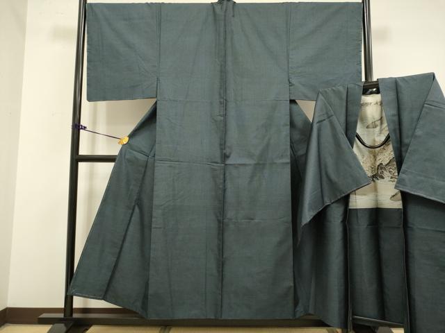 平和屋着物■極上　男性　本場大島紬　アンサンブル　長羽織　100亀甲　総詰め　逸品　未使用　DZAB2711kh6